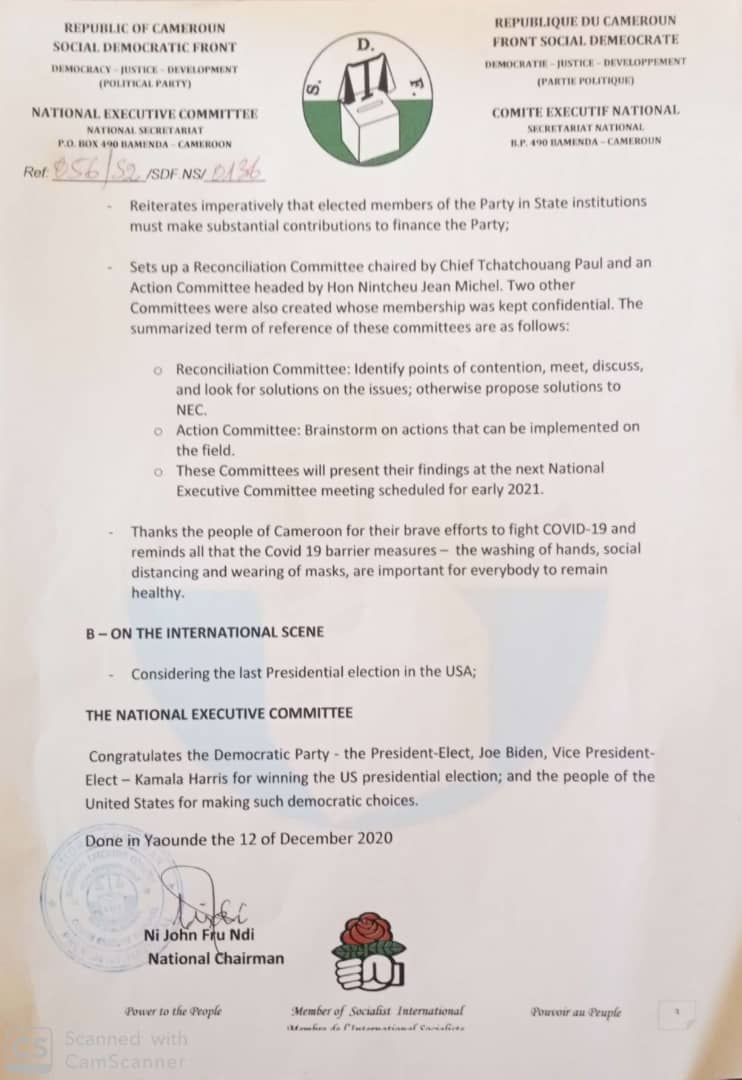 NEC Resolution of 12/12/2020 